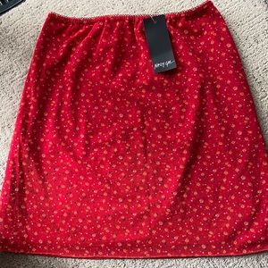 Red chiffon Nast Gal skirt